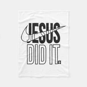 Jesus deed het Religieus Kruis Christelijk  Fleece Deken
