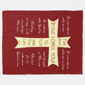 Jesus deken - rood fleece (Voorkant (Horizontaal))