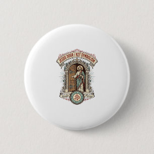 Jesus Deur Sleutel Symboliek Jesus Deur Sleutel Sy Ronde Button 5,7 Cm