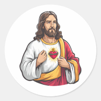 Jesus Devotionele Kunststicker Ronde Sticker