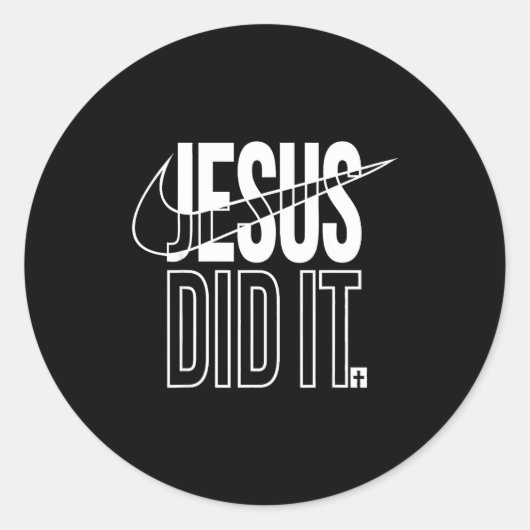 Jesus Did It He Is Risen Christian Religious Cross Ronde Sticker (Voorkant)