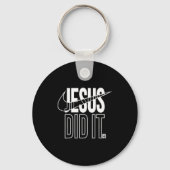 Jesus Did It He Is Risen Christian Religious Cross Sleutelhanger (Voorkant)