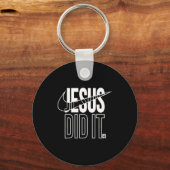 Jesus Did It He Is Risen Christian Religious Cross Sleutelhanger (Voorkant)