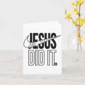 Jesus Did It Religious Cross Christian  Kaart (Gele Bloem)