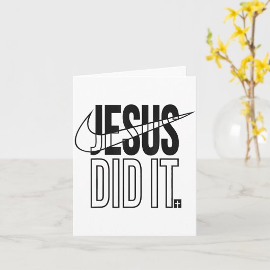 Jesus Did It Religious Cross Christian Kaart (Gele Bloem)