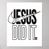 Jesus Did It Religious Cross Christian Poster (Voorkant)