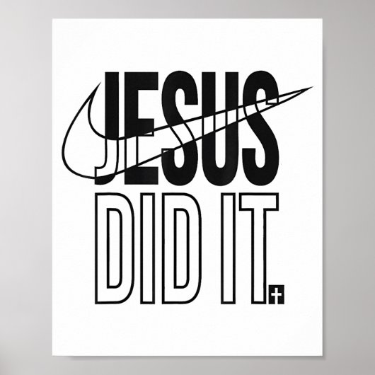 Jesus Did It Religious Cross Christian  Poster (Voorkant)