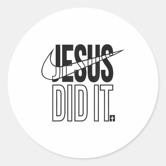 Jesus Did It Religious Cross Christian  Ronde Sticker (Voorkant)
