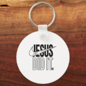 Jesus Did It Religious Cross Christian  Sleutelhanger (Voorkant)