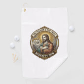 Jesus die armen over elkaar doet Internet Troll Fa Golfhanddoek (Insitu)