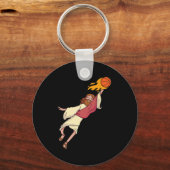 Jesus die Basketball speelt Sleutelhanger (Voorkant)