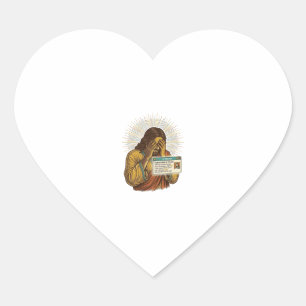 Jesus die zich geneert Tien jaar oude statusupdate Hart Sticker