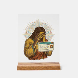 Jesus die zich geneert Tienjarige statusupdate hum Acryl Bord