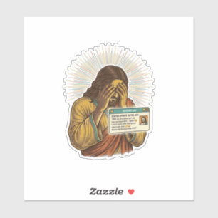 Jesus die zich geneert Tienjarige statusupdate hum Sticker