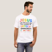 Jesus Died For Him He She Her Them T-shirt (Voorkant volledig)