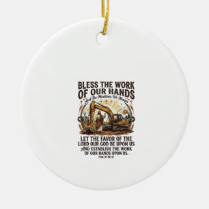 Jesus Diesel monteur zware apparatuur shirt geloof Keramisch Ornament