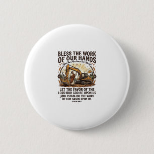 Jesus Dieselmachinist Zware Apparatuur T-shirt Gel Ronde Button 5,7 Cm