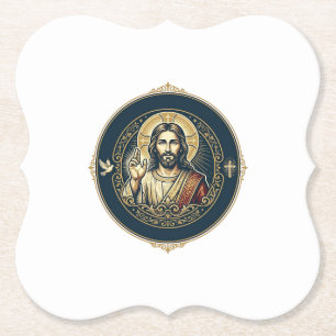 Jesus Digitale Kunstenaar iPad Kunst T-Shirt Inspi Kartonnen Onderzetters