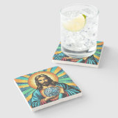 Jesus disco onderzetters! stenen onderzetter (Zijkant)