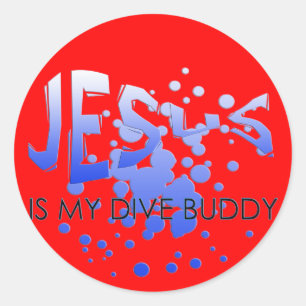 JESUS DIVE BUDDY RONDE STICKER