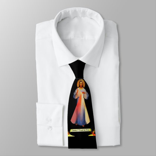 Jesus Divine Mercy Black Stropdas (Gebonden)