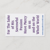 Jesus Divine Mercy Business Heilige Kaart Visitekaartje (Achterkant)