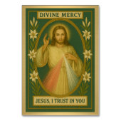 Jesus Divine Mercy Catholic Trouwtafel Kaart (Achterkant)