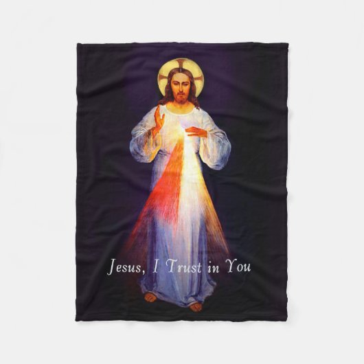 Jesus Divine Mercy Fleece Blanket Deken (Voorkant)