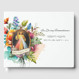 Jesus Divine Mercy Floral Memorial Funeral Gastenboek