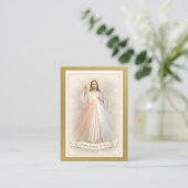 Jesus Divine Mercy Funeral Memorial Prayer Cards Visitekaartje (Staand voorkant)