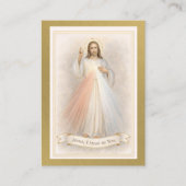 Jesus Divine Mercy Funeral Memorial Prayer Cards Visitekaartje (Voorkant)