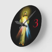 Jesus Divine Mercy Hour Clock Ronde Klok (Hoek)