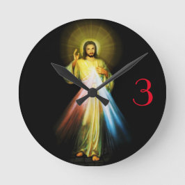 Jesus Divine Mercy Hour Clock Ronde Klok
