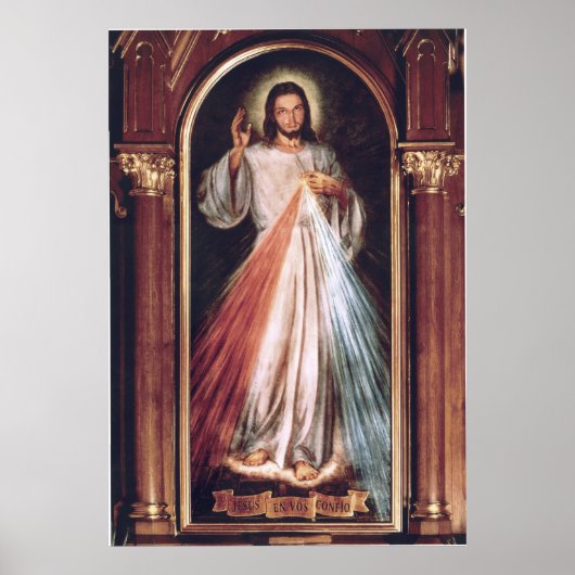 Jesus Divine Mercy Jozu ufam Tobie Barmherzigkeit Poster (Voorkant)