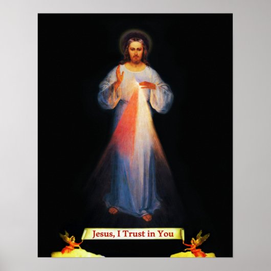 Jesus Divine Mercy St Faustina 02 Poster (Voorkant)
