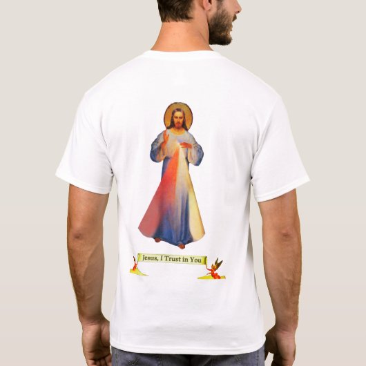 Jesus Divine Mercy T-Shirt Front & Back (Achterkant)