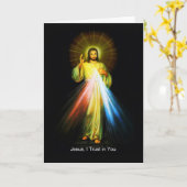 Jesus Divine Mercy Wenskaart Kaart (Gele Bloem)