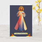 Jesus Divine Mercy Wenskaart Kaart (Gele Bloem)