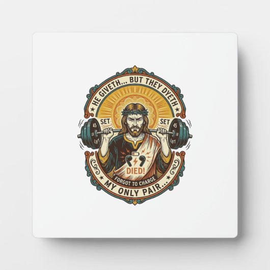 Jesus Dode Koptelefoon Mid Set Stille Workout Gym Fotoplaat (Voorkant)