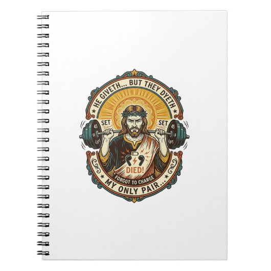 Jesus Dode Koptelefoon Mid Set Stille Workout Gym Notitieboek (Voorkant)
