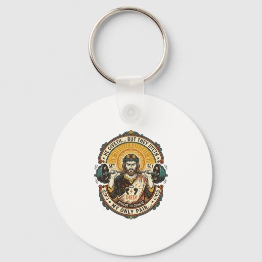 Jesus Dode Koptelefoon Mid Set Stille Workout Gym  Sleutelhanger (Voorkant)