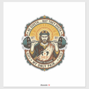 Jesus Dode Koptelefoon Mid Set Stille Workout Gym  Sticker