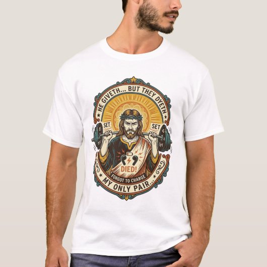 Jesus Dode Koptelefoon Mid Set Stille Workout Gym  T-shirt (Voorkant)