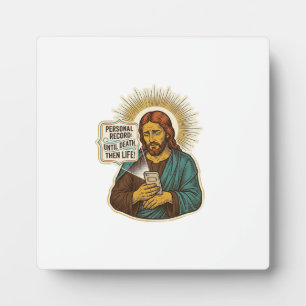Jesus Dode Telefoon Geen Muziek Zware Lift Gym Hum Fotoplaat