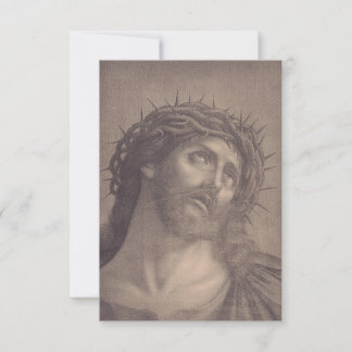 Jesus Doornenkroon Gravure Heilige Kaart
