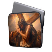 Jesus Draagt Het Kruis Laptop Hoes (Voorkant Links)