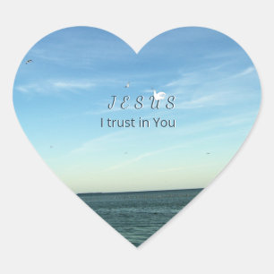 Jesus & Duif Zachte Hemelse Hemel Kunst Hart Sticker