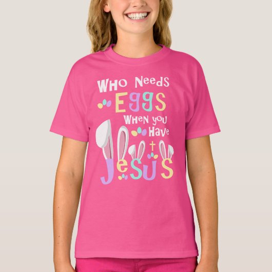 Jesus Easter Bunny | Pasen voor meisjes T-shirt (Voorkant)