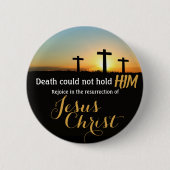 Jesus Easter Cross Resurrection Pin Button (Voorkant)