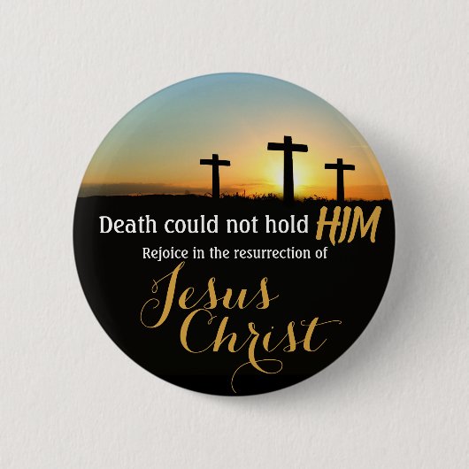 Jesus Easter Cross Resurrection Pin Button (Voorkant)